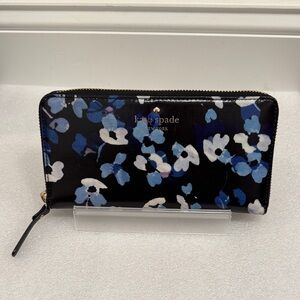 kate spade floral blooms zip around wallet storybook lining